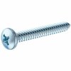 Hillman Screw, #4-24 Thread, 3/4 in L, Coarse Thread, Pan Head, Phillips Drive, Steel, Zinc, 100 PK 80007